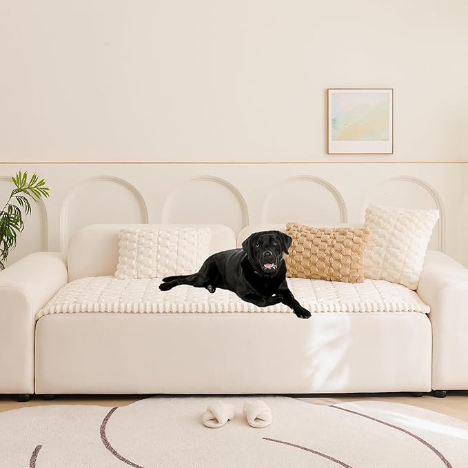 Mivnue Pet Couch Cover Dogs Washable Sofa Protector Non Slip Fuzzy Couch Pads Pet Friendly Dog Mat for Couches and Sofas