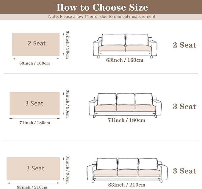 MYSKY HOME 100% Waterproof Couch Cover for Dogs, Plush Pet Couch Covers for Sofa Washable, Couch Covers for 3 Cushion Sofa Pet Friendly, Non-Slip Durable Sofa Cover Slipcover Protector, Cream, 35"x71"