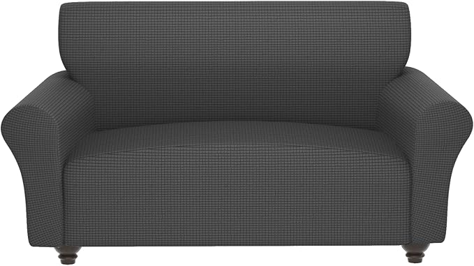 Stretch Couch Covers for 2 Separate Cushion Couch Sofa -Living Room Couch Sofa Cover,Washable Sofa Slipcover,Pet Friendly Furniture Protector with Elastic Bottom,Universal Fit for Home(Gray,Loveseat)