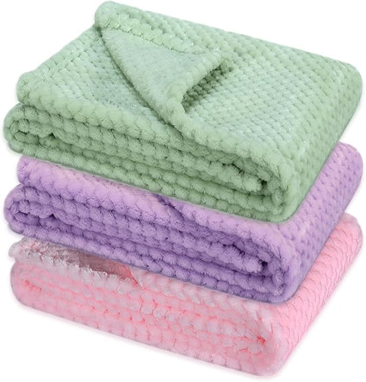 Warm Soft Fuzzy Dog or Cat Blanket, Plush Fleece Throws for Bed, Couch, Sofa, Travel (S/24" x 32", Multicolor 1)