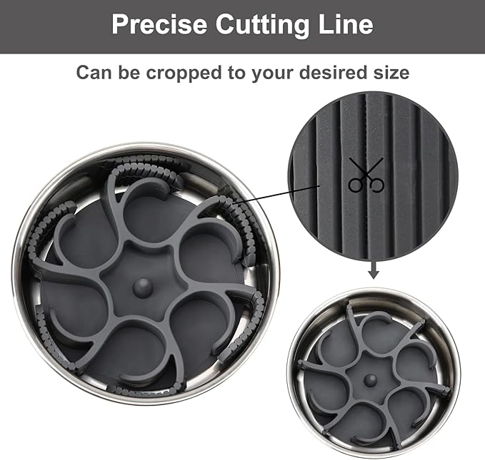 Anipaw Dog Slow Feeder Bowls Silicone Spiral Pet Food Feeder Insert to Slow Down Eating for Large Medium Small Breed Dogs Perfect with Stainless Steel Glass Ceramic Pet Bowls (Grey)