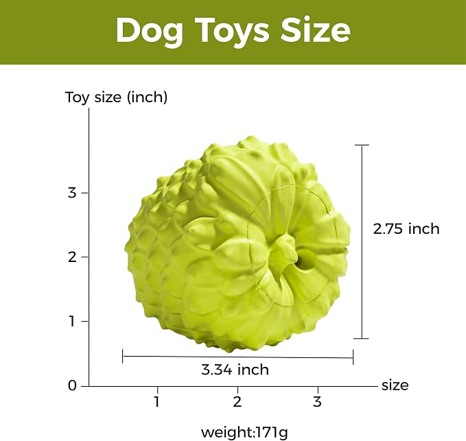 MewaJump Dog Squeaky Toys for Aggressive Chewers, Interactive Natural Rubber Chew Toy for Small Puppy Dogs, Tough Dog Toys for Medium Breed, Keep Dogs Busy, Training and Cleaning Teeth