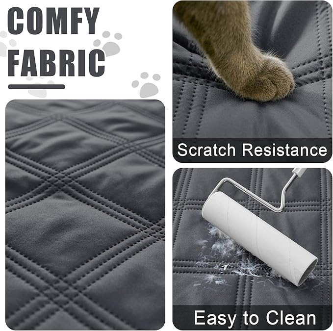Smiry Waterproof Dog Bed Cover Blanket 30x70, Soft Reversible Pet Blanket, Washable Leakproof Cats Dogs Couch Cover for Sofa, Couch, Furniture, Dark Grey/Dark Grey