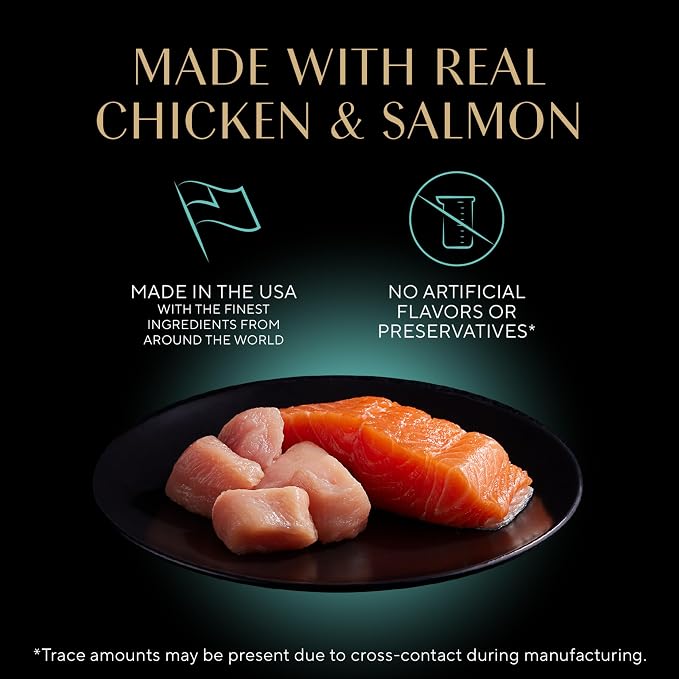 Sheba Perfect Portions Kitten Wet Food,Pate Cat Food Wet Entree,Chicken Recipe and Salmon Recipe,2.6 oz. -Pack Trays (,24 Servings),12 Count (Pack of 4)