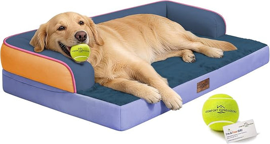 Comfort Expression Large Dog Bed Washable - XL Orthopedic Dog Beds Waterproof with Washable Removable Cover, Non-Slip Pet Couch Memory Foam Sofa, 42 x 30