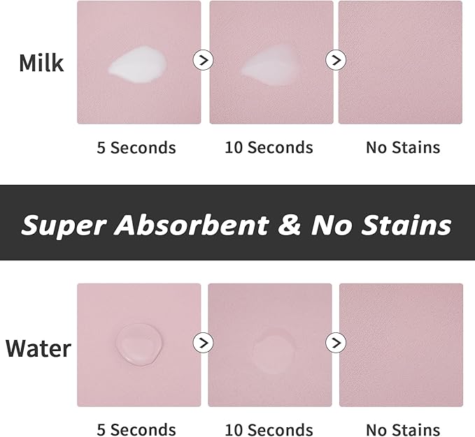 HotLive Dog Food Mat - Absorbent Cat Mat for Food and Water, No Stains Pet Feeding Bowl Mat, Easy to Clean Pet Placemats, Quick Dry Dog Water Dispenser Mat for Messy Drinkers | Pink 18"x28"