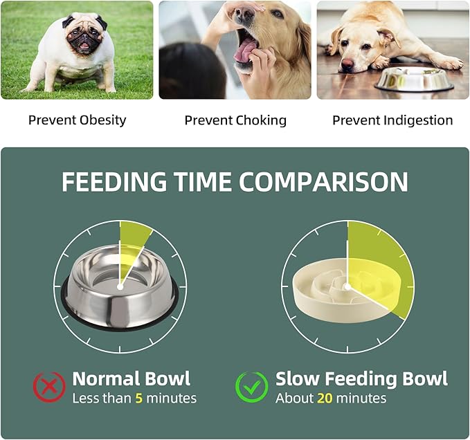 Havniva 8.2” Raised Slow Feeder Dog Bowls, 1.6 Cups Ceramic Dog Bowl Slow Feeding for Medium Breed, Elevated Puzzle Dog Food Bowl with Wooden Stand Non-Slip Anti-Gulping & Anti-Choking