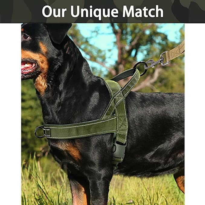 Green No Pull Dog Harness for Small Medium Large Sized Dog, Reflective Escape Proof Adjustable Dog Harnesses with 2 Patch, M