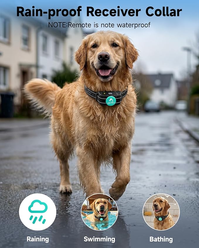 PATPET Dog Shock Collar with Remote Control - 3 Training Modes(Beep,Vibration,Shock) Shock Collar for Dogs, 1000Ft IP67 Waterproof Adjustable Dog Training Collar for Small Medium Large Dogs(Teal)