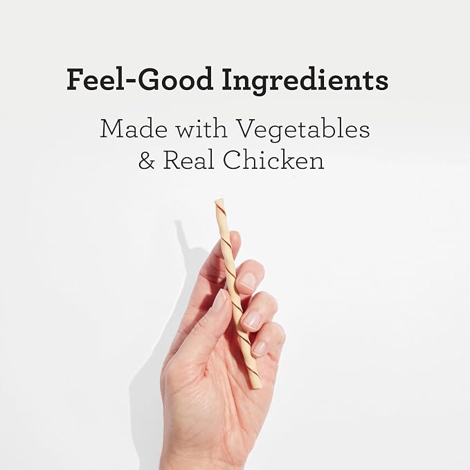 DreamBone Chicken Twist Stick Dog Treats, Daily Rawhide-Free Chew, Digests Safely and Completely, with Real Protein, Chicken and Veggies, 100 Count