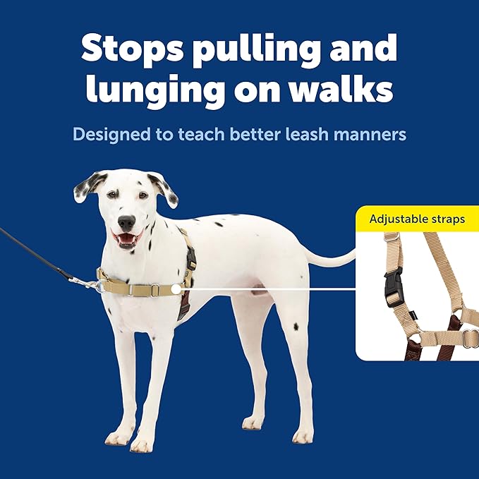 PetSafe Easy Walk No-Pull Dog Harness - Ultimate Harness to Help Stop Pulling - Pull-Free Walks - Take Control & Teach Better Leash Manners - Patented Martingale Loop Design - Fawn, Medium