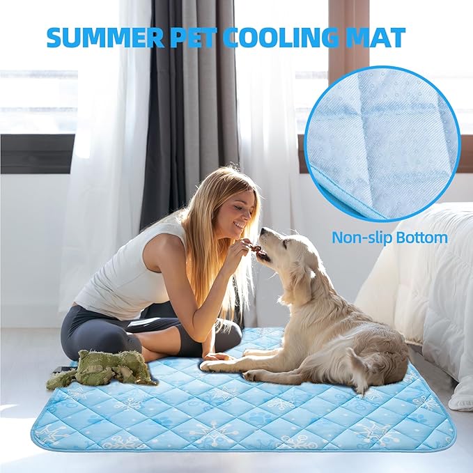 Homimp Dog Cooling Mat,15.5" x 19.5" Thicken Self-Cooling Mat for Dog&Cat,Internal Waterproof& Endothermic,Washable Pet Ice Cool Pad Blanket,Pet Sleeping Pad for Indoor Outdoor in Summer, Non-Toxic