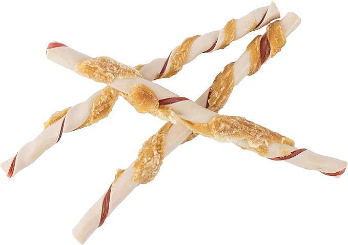 DreamBone Chicken Wrapped Twist Stick Dog Treats, Daily Rawhide-Free Chew, Digests Safely and Completely, With Real Protein, Chicken and Veggies, 50 count