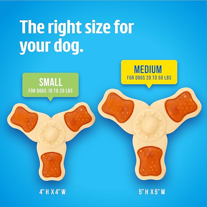 Hartz Chew ‘n Clean Chew Toy and Treat in One Chicken Flavored Tri-Point Dog Toy, Small