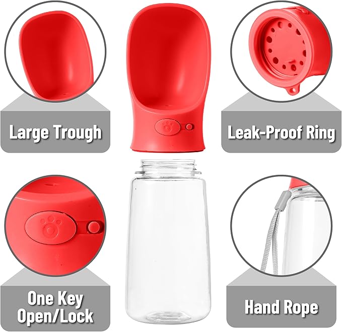 Mr. Pen- Portable Dog Water Bottle, 19 oz, Large, Leak Proof Puppy Water Dispenser with Drinking Feeder for Pets, Outdoor Walking, Hiking, Travel, Not Dishwasher Safe