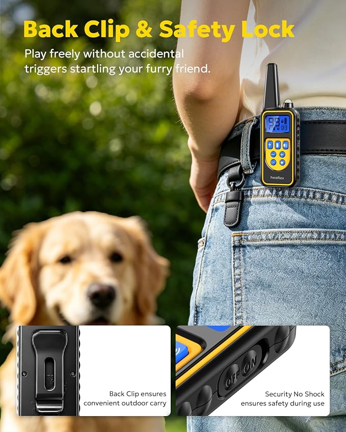 Electric Dog Training Collar with Remote 1640FT, E-Shock, Safe Training Modes, Rechargeable IP67 Waterproof Collars for 1 Dog (Green)