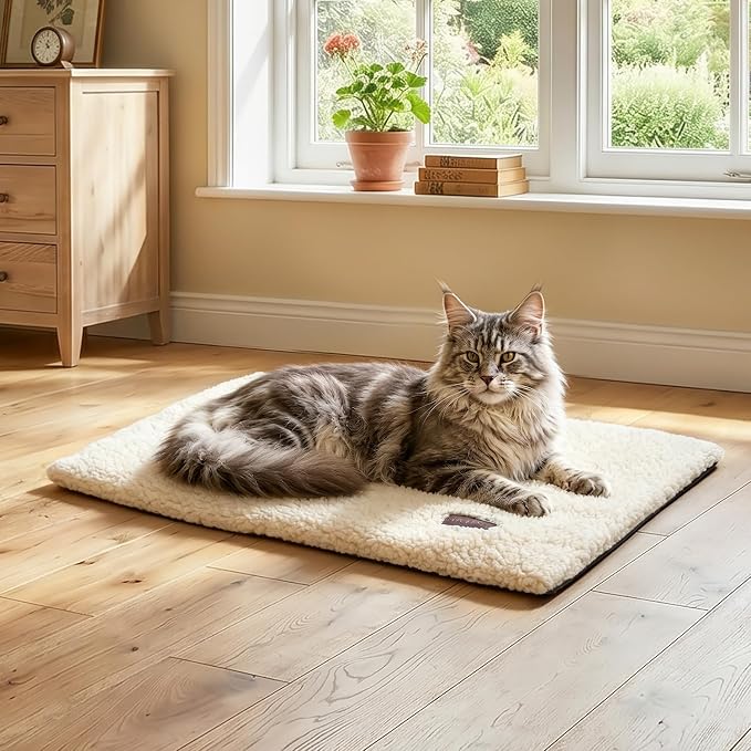 Self Warming Cat Bed Self Heating Cat Dog Mat 29.1 x 18.9 inch Extra Warm Thermal Pet Pad for Indoor Outdoor Pets with Removable Cover Non-Slip Bottom Washable Non Electric