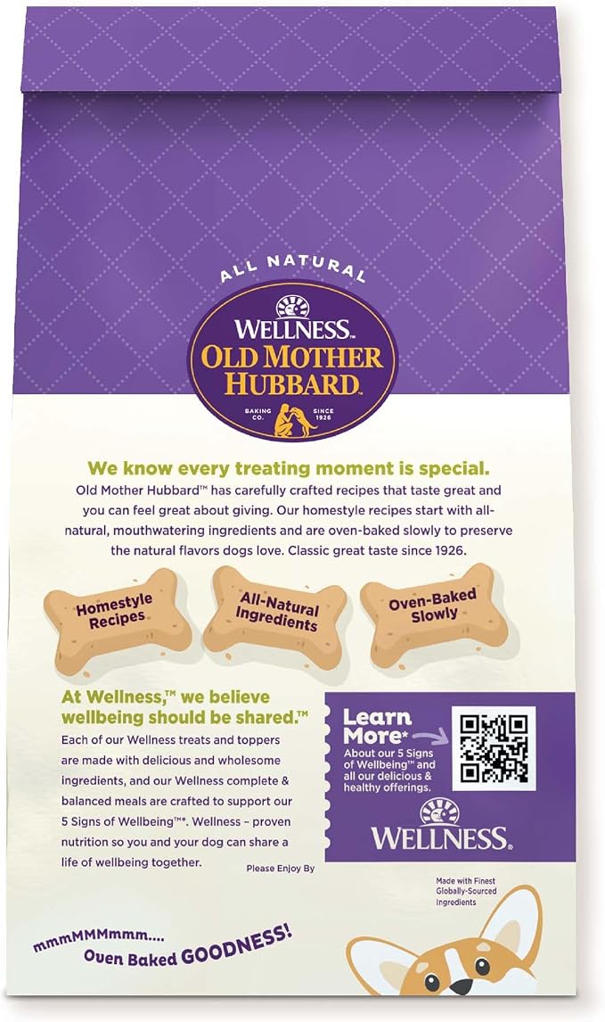 Old Mother Hubbard Wellness Classic Just Vegg'n Dog Biscuits, Natural Training Treats, Sweet Potato, Oats, Apple and Carrot Flavor, Mini Size, 20 oz Bag, (Pack of 2)
