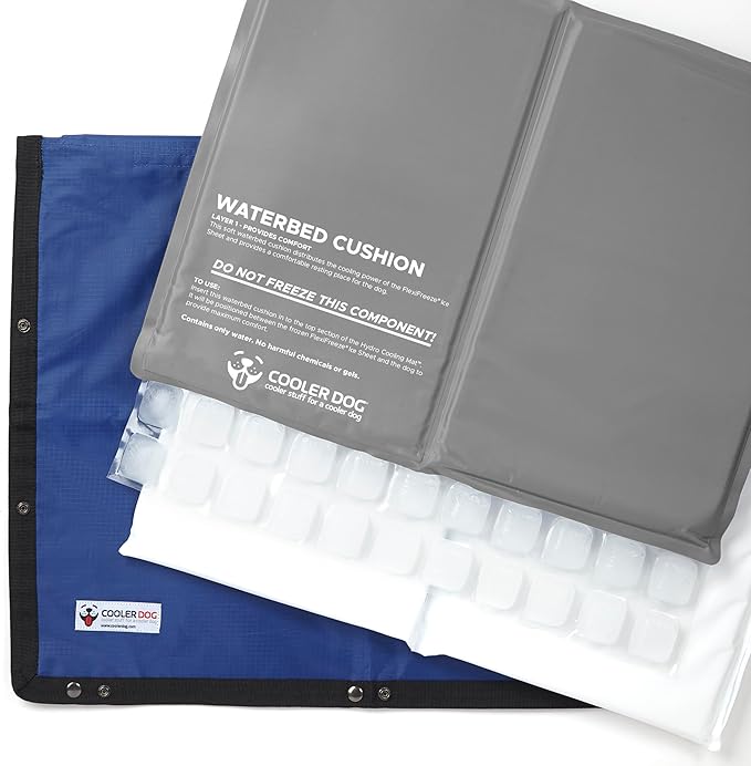 CoolerDog Hydro Cooling Mat 2 Pack for Dogs – Dog Cooling Mat & Cooling Pad for Hot Weather – Triple Layer Cooling with Ice Sheet & Water Cushion (23" x 18" Each)