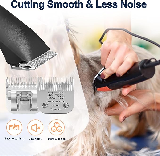 5FC Clipper Blades Pet Grooming Clipper Replacement Blades Detachable Blade Compatible with andis/wahl/Oster Dog Clippers