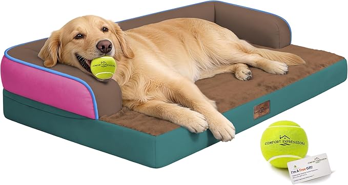 Comfort Expression Dog Bed Large Size Dog - XL Pet Bed Waterproof Orthopedic Pet Couch Memory Foam Sofa Bolster with Removable Cover - 42 x 30