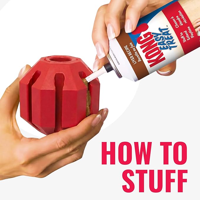 KONG Stuff-A-Ball - Durable Chew Toy for Dogs - Natural Rubber Dog Toy for Dental Health - Pet Toy for Chewing & Teeth Cleaning - Stuffable Toy for Dog Treats & Snacks - for Small Dogs