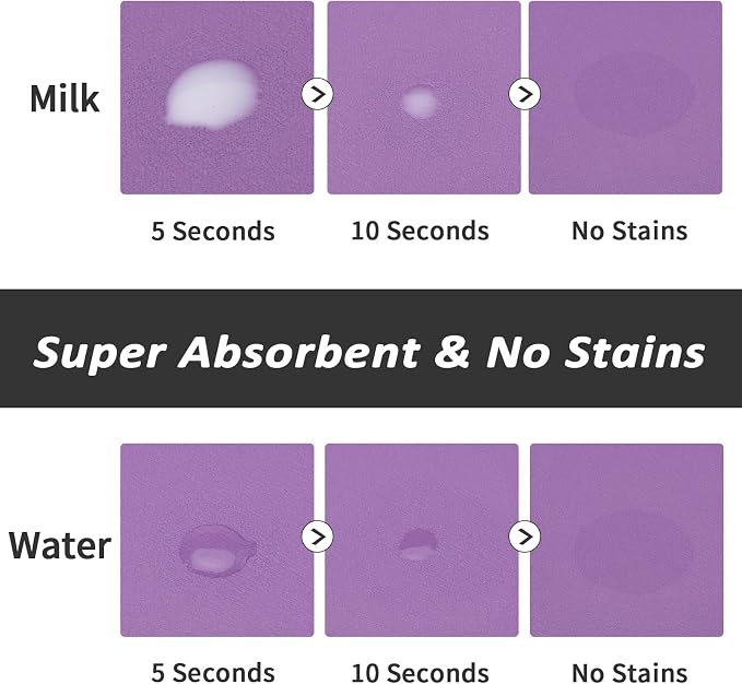HotLive Dog Food Mat - Absorbent Cat Mat for Food and Water, No Stains Pet Feeding Bowl Mat, Easy to Clean Pet Placemats, Quick Dry Dog Water Dispenser Mat for Messy Drinkers | Purple 12"x 19"