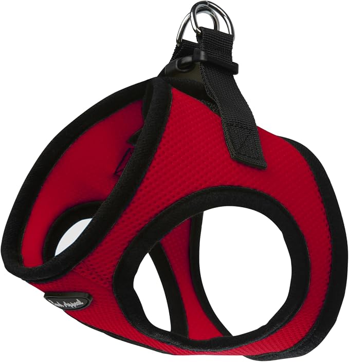 Bark Appeal Red Step-in Dog Harness for Extra Small Sized Pets – Updated Sizing, Re-Measuring is Essential – Soft Vest Harness – Anti-Choke with Adjustable Strap & Heavy Duty Clip – XS