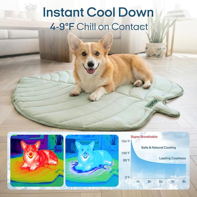 Vagascape Dog Cooling Mat, Washable Pet Cooling Mat, 47" x 45" Thick & Durable Large Cooling Mat for Dogs, Portable Foldable Premium Cooling Pad for Indoor, Outdoor, Travel, Camping, Patio and Beach