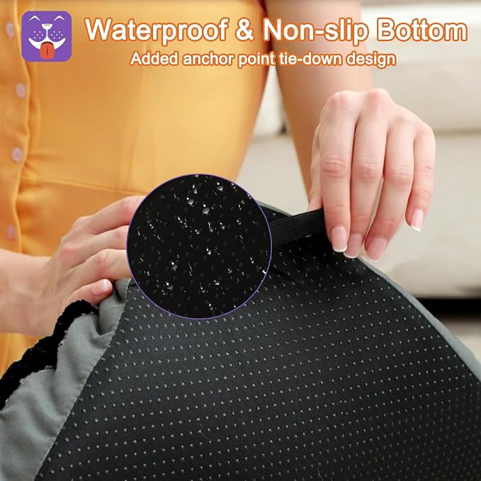 POCBLUE XL Dog Beds, Large Pet Bed for Crate, Washable Plush Dog Mat for Cages, Non-Slip Crate Pad for Outdoor/Indoor/Car Use, Comfy & Soft Kennel Pad for Dogs Up to 90 lbs, 41"x27", Black
