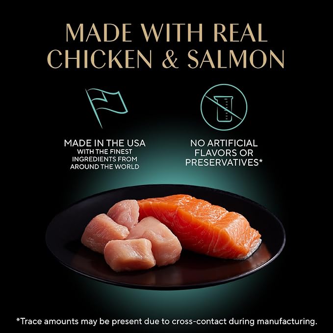 Sheba Perfect Portions Kitten Wet Food, Pate Cat Food Wet Entree, Chicken Recipe and Salmon Recipe, 2.6 oz. Twin-Pack Trays (12 Count, 24 Servings) (Pack of 2)
