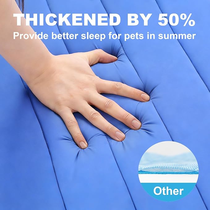 Dog Cooling Mat, Cold Memory Sponge Cooling Mat for Dog, Foldable Crate Pet Bed & Non-Slip, (Q-Max > 0.45) Long-Lasting Cool & Keep Your Pet Cool (X-Large - 43.3x31.5 Inch)