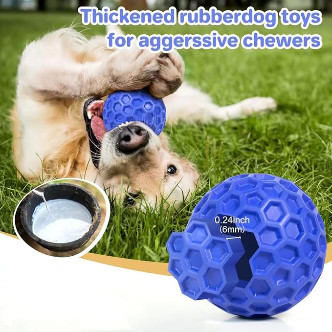 DISSKNIC Tough Squeaky Dog Balls Puppy Toys, Interactive Dog Toys for Small Dogs, Puppy Chew Toys for Teething and Relax, Dog Chew Toy Small Balls Dog Toys for Small Breed, Outdoor Dog Toys for Dogs