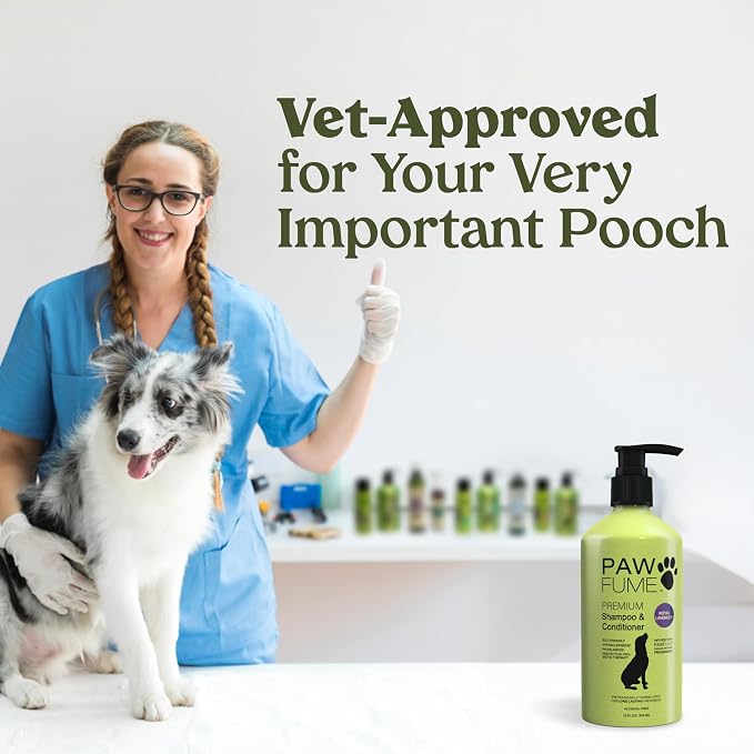 PAWFUME Dog Shedding Shampoo and Conditioner, Royal Lavender, 4-Pack – Nourish & Detangle for Silky Soft Coat – Probiotic, Deep-Cleaning, pH-Balanced – Salon-Quality Shedding Shampoo for Dogs