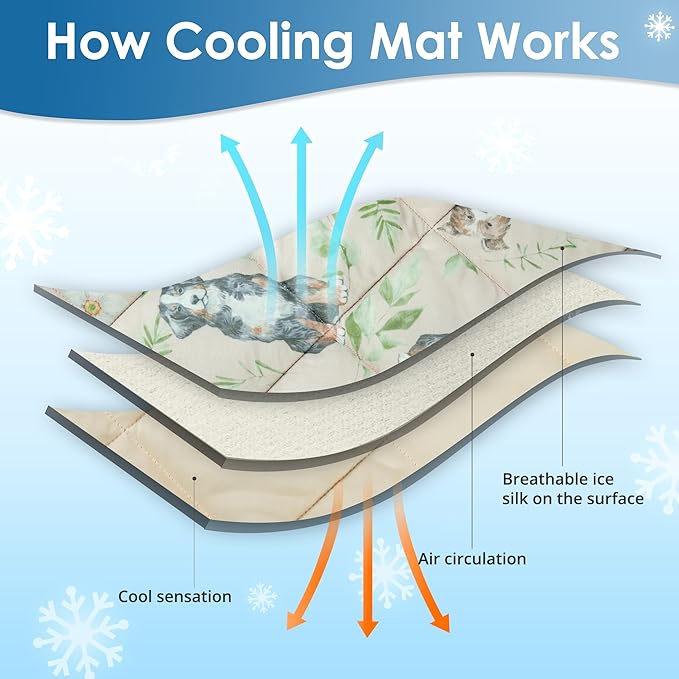 Dog Cooling Mat, Pet Washable Non-Toxic Summer Dogs Cats Cooling Pads Sleeping Kennel Mats Cool Ice Blanket for Indoor & Outdoor Dog Beach Essentials Brown Large