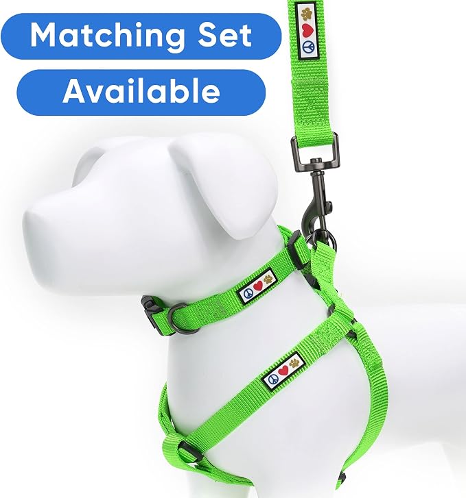Pawtitas Solid Step-in Dog Harness – Adjustable No-Pull Vest for Puppies to Seniors, Safe & Comfortable L Green