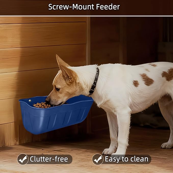 Hanging Goat Feeders,Chicken Feeder Waterer,Large Feed Trough 7.5 Quart 2 Pack,Hanging Fence Feed Trough for Poultry Livestock,Blue