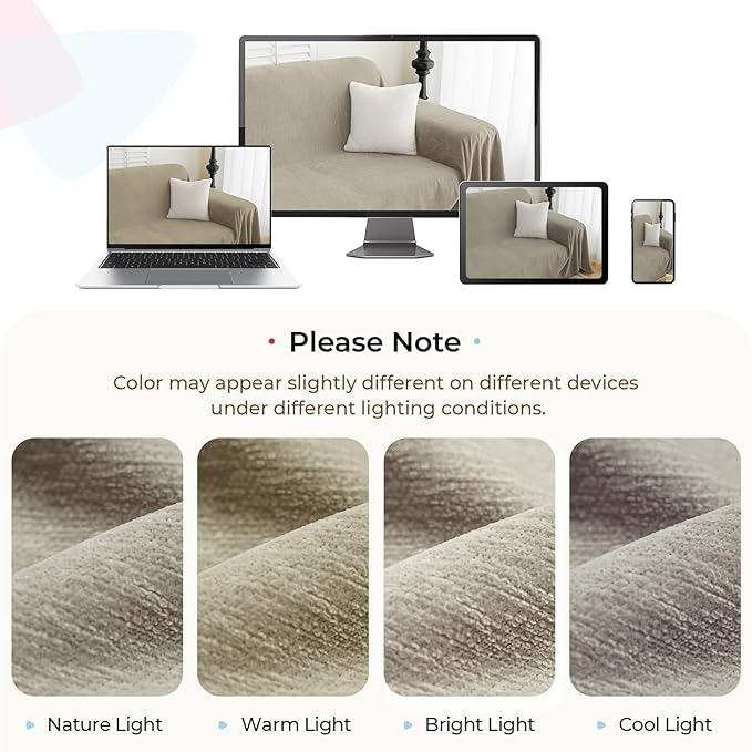 CAPALOCA Sectional Couch Covers, 2 Pieces Chenille Sofa Cover L Shaped Couch Cover Blanket for Dogs Washable Sofa Slipcovers Pet Furniture Protector (X-Large: 71" x 110" + 71" x 118", Smoked Tan)