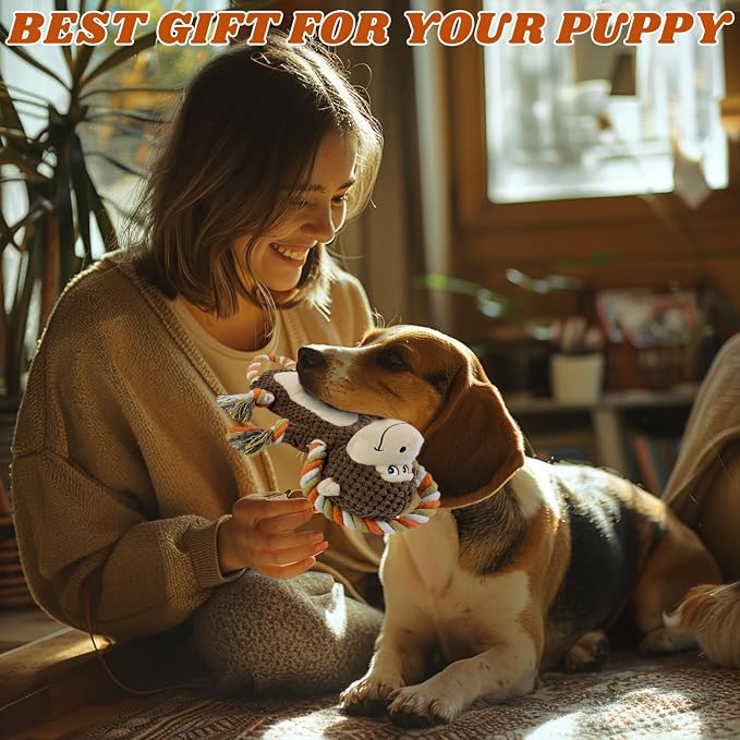 Squeaky Monkey Dog Toys for Large Dogs,Dog Monkey Toy,Dog chew Toys, Interactive Toys, Stuffed Plush Puppy Toy with Crinkle Paper for Small, Middle,Big Dogs, Monkey Dog Toy,Dog Toy Monkey