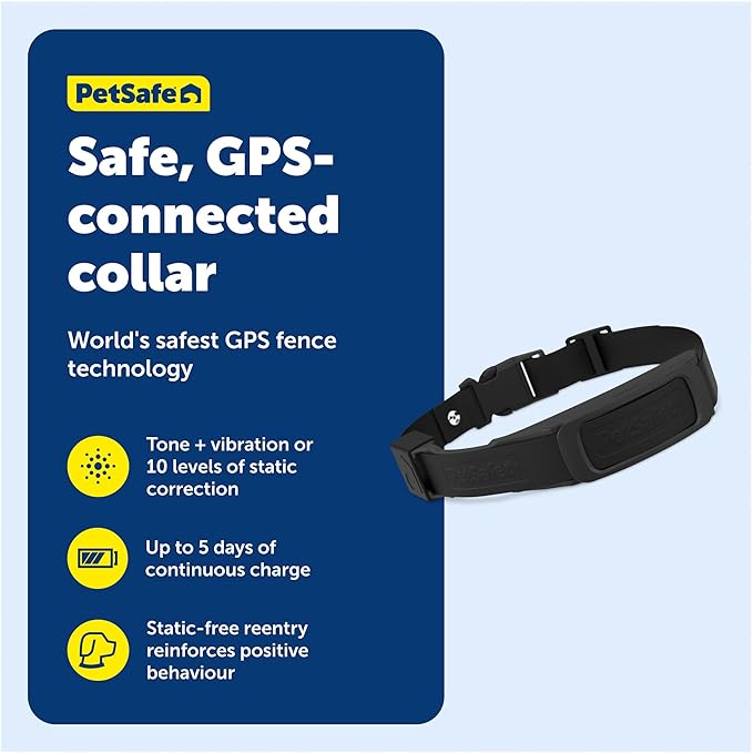 PetSafe Guardian GPS Dog Fence Add-A-Dog Collar - Add-On for Guardian GPS Dog Fence System - Backed with the Worlds Safest GPS Fence Technology - Long Battery - Tone, Vibration & 10 Levels of Static