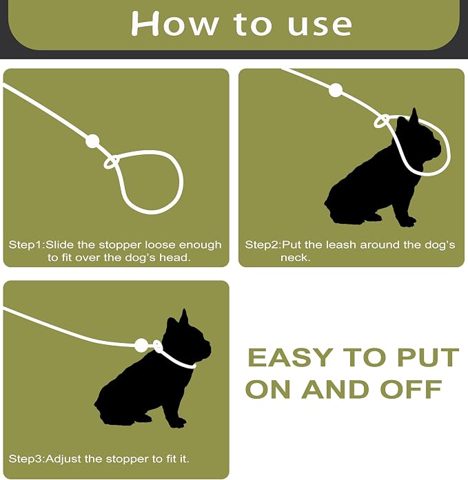 Green 6FT Heavy Duty Dog Training Leash - Comfortable Rope, No Pull, Suitable for Small to Medium Dogs