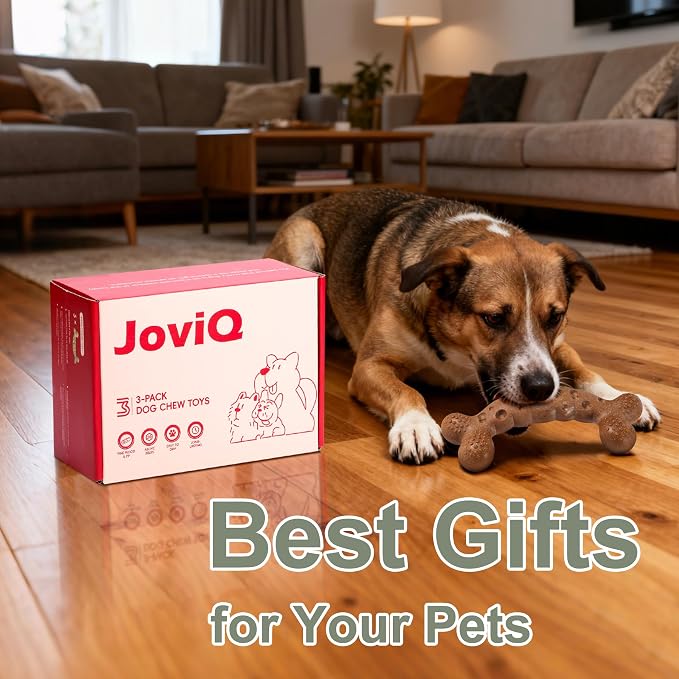 Dog Chew Toys for Aggressive Chewers 3 Pack Variety Flavored Tough Dog Bone Toy for Medium Large Breed to Keep Them Busy