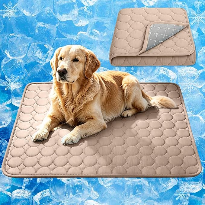 Dog Cooling Mat 2026 Upgraded Arc-Chill Cooling Dog Bed Mat, Washable Pet Cooling Pad (Q-Max>0.4) Cooling Mat for Dogs & Cats Indoor & Outdoor Car Seats (Coffee, 28x22 in)