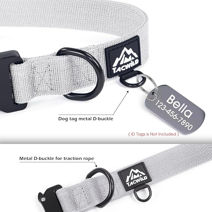 Dog Collar for Large Dogs - Adjustable, Chew Proof Nylon Collar with Metal Quick Release Buckle and D-Ring for Dog Tags (Alaska Daybreak, L(1''Width, Fit 14''-20''))