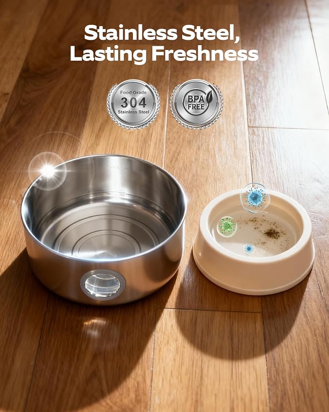 Cat Water Fountain Battery Operated: Wireless Cat Fountain with 6 filters and 3 sponges - 88oz/2.6L Cordless Pet Dispenser for Cats Indoor with Motion Sensor - Automatic Quiet Waterer for Small Animal