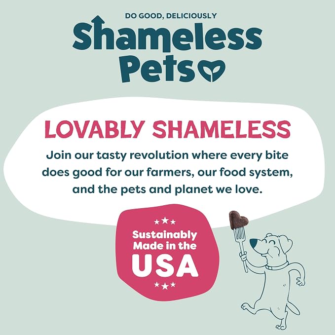 Shameless Pets Soft-Baked Dog Treats, Duck Duck Beet - Natural & Healthy Dog Chews for Digestive Support with Fiber - Dog Biscuits Baked & Made in USA, Free from Grain, Corn & Soy - 1-Pack
