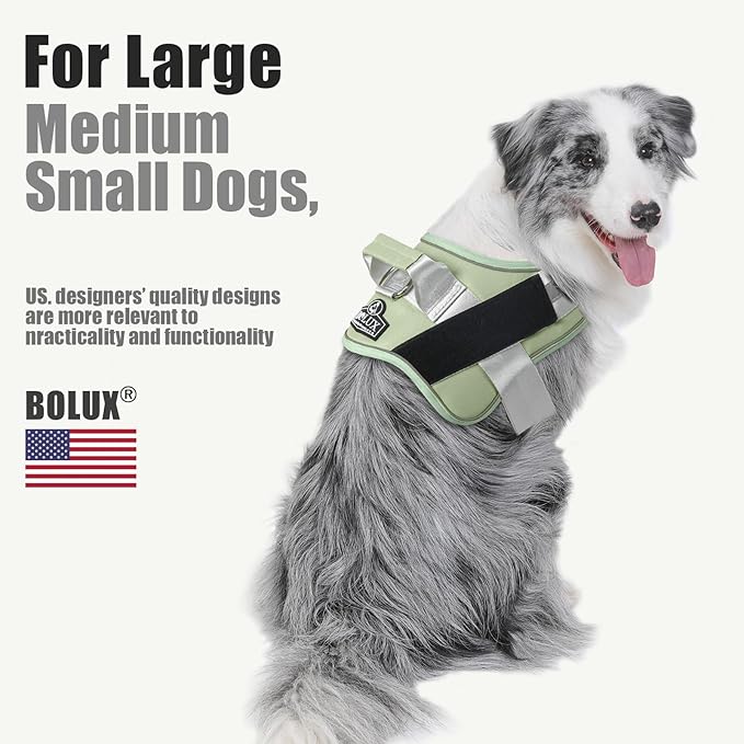 Dog Harness, No-Pull Reflective Dog Vest, Breathable Adjustable Pet Harness with Handle for Outdoor Walking - No More Pulling, Tugging or Choking