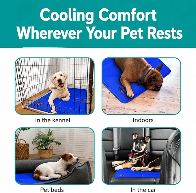 Arf Pets Dog Self Cooling Mat Pad for Kennels, Crates and Beds, Non-Toxic, Durable Solid Cooling-Gel Material. No Refrigeration or Electricity Needed, Small 16" x 20"