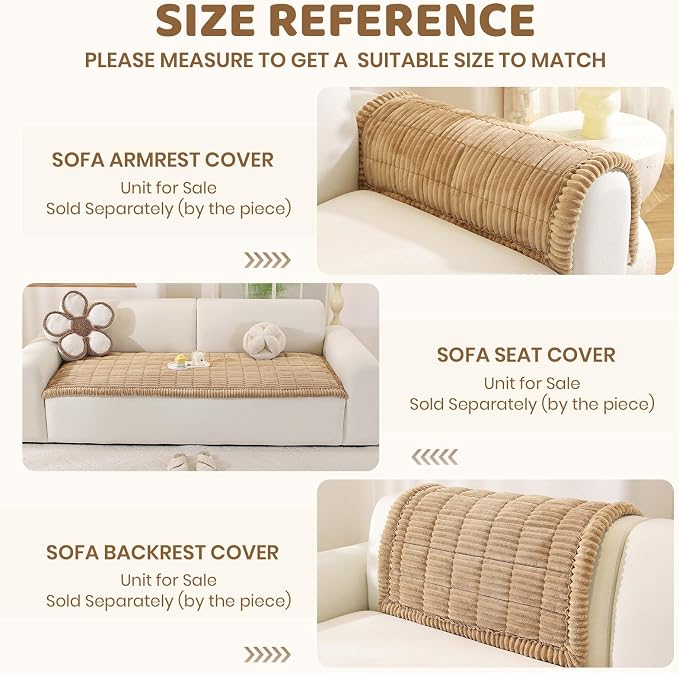 Royhom Couch Cover for Dogs Washable, Soft Thick Pet Couch Covers for Sofa, Pawcart Couch Protector Pet Friendly, Furniture Covers Dog Mat for Couches and Sofas (Khaki, 27.6 x 78.7 Inch)