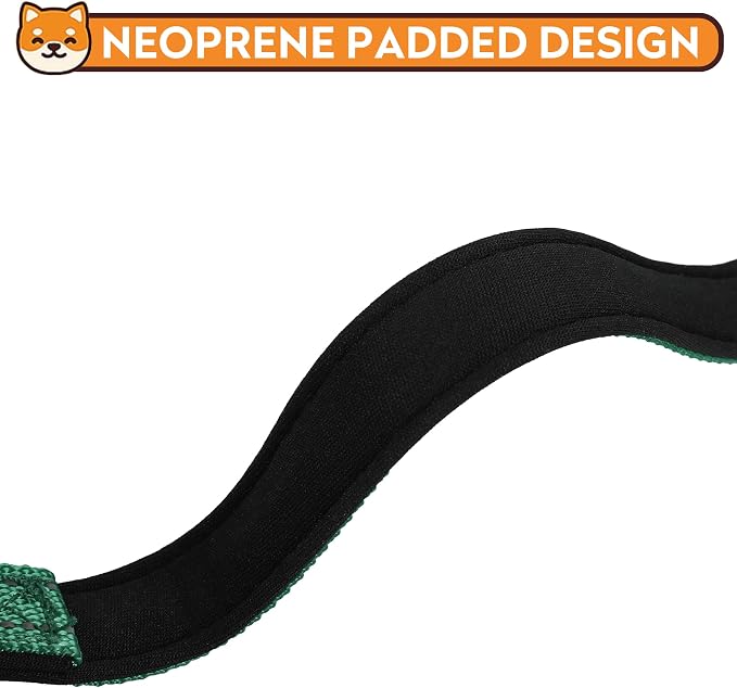 Reflective Dog Collar, Adjustable Soft Neoprene Padded Nylon Pet Collars with Buckle for Large Dogs, Dark Green,L